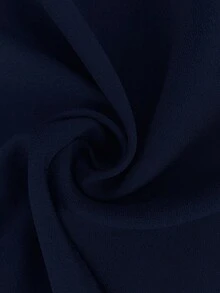 SHEIN Frenchy 大码休闲纯色 V 领宽松长袖套头衫深蓝色上衣海军蓝衬衫海军蓝上衣女式 V 领衬衫女式 V 领上衣 - 藏蓝色 - 查看 7