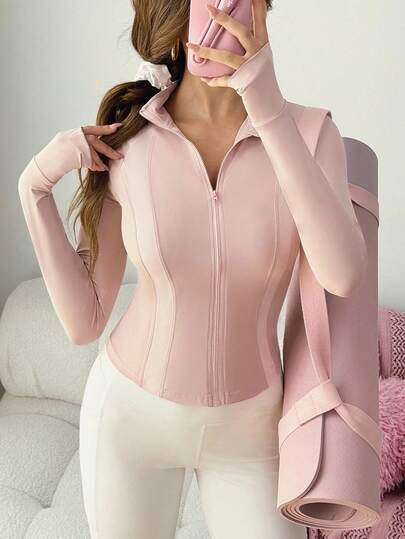 Sovereign Charm 女式修身插肩袖拉链休闲运动夹克