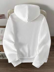 Daypath Men's Oversized Loose Fit Thick Hoodie, White - White - View 3