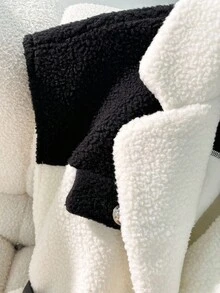 GlowEve 秋冬通勤时尚无袖拼色夹克 - 黑與白 - 查看 6