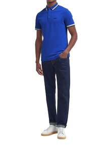 Hugo Boss 男士条纹短袖休闲 Polo 衫 - 424 中藍色 - 查看 3