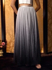 MOTF PREMIUM OMBRE PLISSE FLOWY SKIRT - Blue - View 6