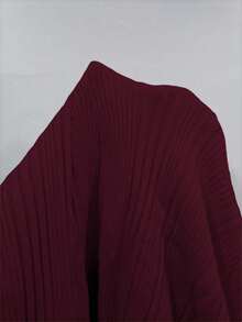 Franclia Women's Short Sleeve Cardigan Maxi Sweater Dress - Burgundy - View 5