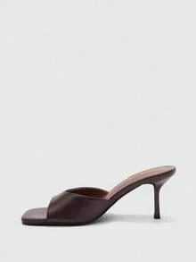 CUCCOO BIZCHIC Women's Coffee Color Square Toe Thin High Heel Strap Casual Versatile High Heel Sandals, Sexy For Dates, Parties, Summer Outfits For Christmas - Coffee Brown - View 9