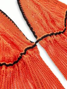 SHEIN Women's Halloween Hollow-Out Backless Sweater Vest - Orange - View 3