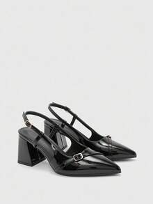 CUCCOO BIZCHIC 女士时尚百搭尖头高跟鞋 - 黑色 - 查看 6