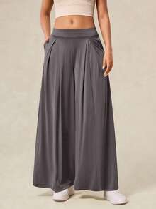 OutZeal 女士防紫外线凉爽触感丝滑柔软口袋阔腿运动裤日常休闲工作室秋季 - 淺灰紫 - 查看 9