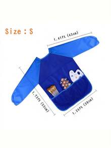 1/2/4pcs Kids Art Smock, Toddler Painting Smock,Waterproof Long Sleeve Kids Art Apron With 3 Pockets For Children - Multicolor - View 4