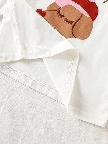 2pcs/Set Young Girl' Casual Cute Puppy Graphic Long Sleeve Top And Pants Pajama Set, Spring/Autumn Fall Winter - White - View 4