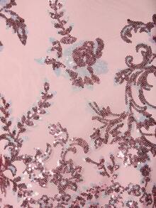 TRNVIE 1 件亮片 V 领紧身露背迷你连衣裙，性感度假和派对装，春夏季 - 粉色 - 查看 7