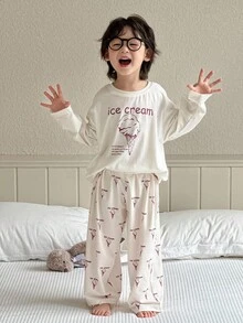 DAZY 2pcs Kids Boys Casual Long Sleeve Top And Pants Set, Fall Outfit