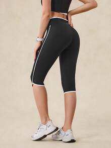 OutZeal Damskie legginsy odprowadzające pot, z wysokim stanem i kolorowymi blokami, do ćwiczeń na świeżym powietrzu, na co dzień i na co dzień - Czarne i Białe - Zobacz 8