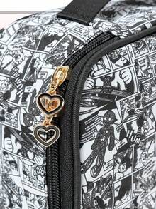 Astro Boy X ROMWE Bolsa de viaje portátil de gran capacidad para artículos de tocador y maquillaje con diseño gráfico de dibujos animados, bolsa transparente - Multicolor - Ver 6