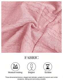 Elenzga Vestido mini ajustado con elástico en el frente y la espalda, de satén francés elegante, con botones de perla metálica y lazo de tela de punto, para primavera, verano y principios de otoño - Rosa - Ver 3