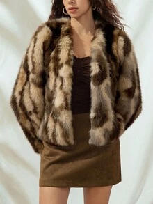 Almamuse 加厚仿皮草大衣，经典时尚，高品质 - 彩色 - 查看 6