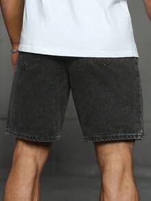Manfinity Homme Men's Gray Washed Denim Loose Fit Shorts Jorts