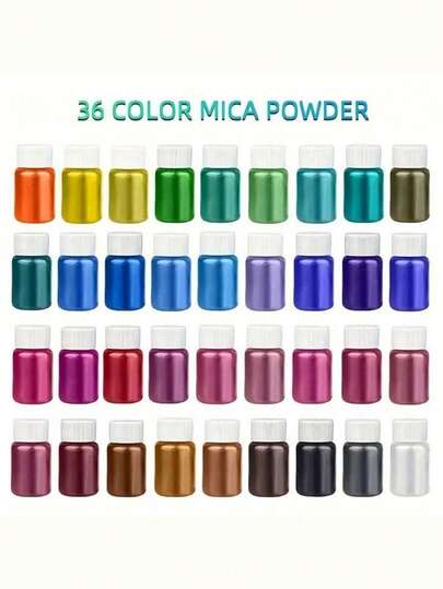 36/6 Colors Mica Powder Set - Epoxy Resin Color Pigment Dye For Candle, Soap, And Slime Making