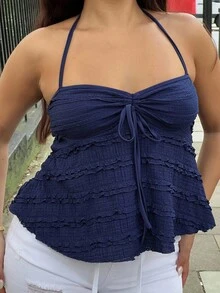 NegzBox Women Tank Tops & Camis Y2K Outfit  - Navy Blue - View 3