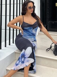 NegzBox Vestido sin mangas con estampado floral elegante para mujer, de verano - Multicolor - Ver 1