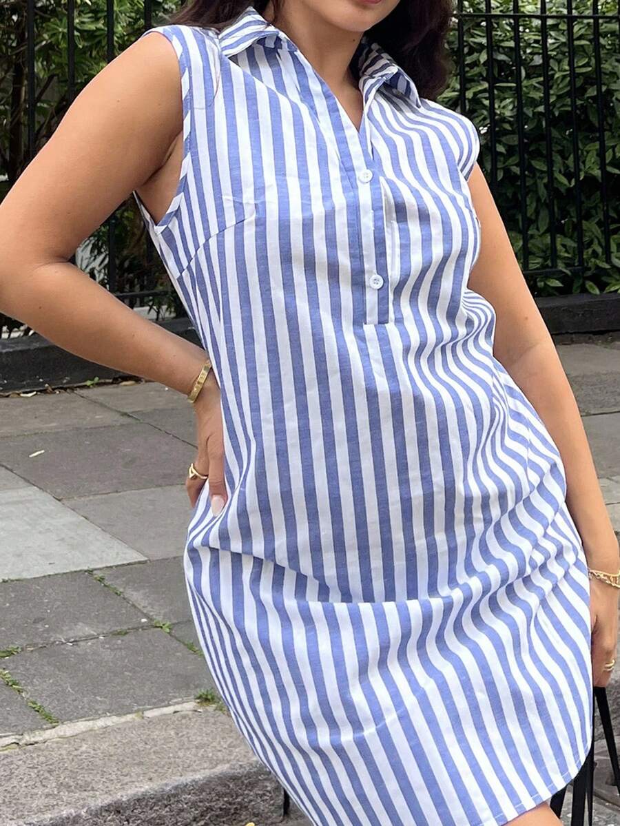 NegzBox Contrast Color Striped Tank Dress - Multicolor - View 1