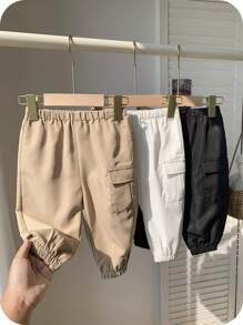 SHEIN 3pcs Baby Boy Casual Collegiate Soft, Practical & Versatile Pants, Suitable For Daily Wear, School, Outings, Sports, Spring And Autumn - Multicolor - View 1