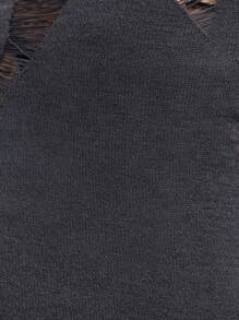 TypaGal 女士纯色破洞开衩至大腿露背罩衫 - 灰色 - 查看 4