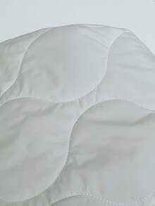 SHEIN Unity Women's Casual Simple Round Neck White Gourd Quilted Padded Coat With Large Pockets - White - View 6