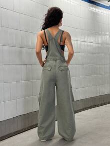 StreetHx 宽松大口袋牛仔背带裤