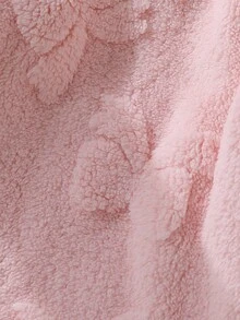 Genkimix Kids 2pcs/Set Young Girl' Cute Casual Comfortable Knit Round Neck Fluffy Pink Long Sleeve Top And Pants Pajama Set With Bow Design Winter Pajama Set Girls Fall