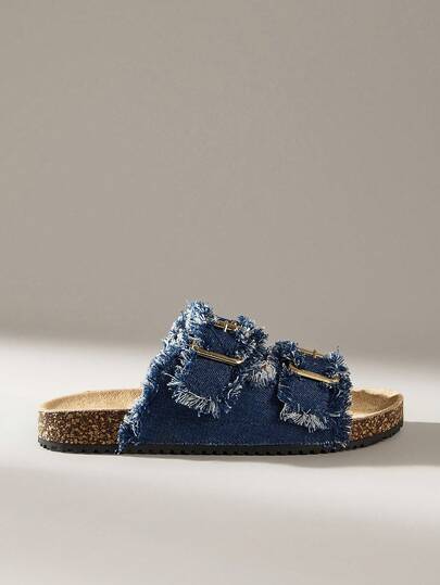 Solecia 女士圆头布洛克鞋，带流苏和满钻，双扣带平底舒适鞋，适合日常、派对、通勤、时尚百搭