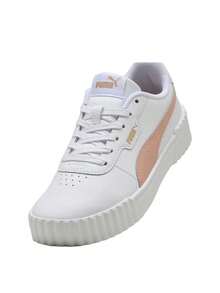 Puma Carina 3.0 Women's Casual Sneakers White/Rose Quartz/Gold 400365 - White-Rose Quartz- Gold - View 4