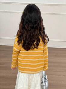 DAZY 女童T恤，秋季款 - 黃色 - 查看 6