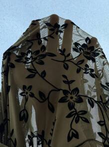 CovetEZ 大码绿色刺绣 A 字形 V 领连衣裙，春夏 - 軍綠色 - 查看 7