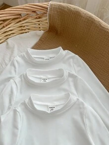 3件套女婴可爱休闲白色长袖连体衣 - 彩色 - 查看 7