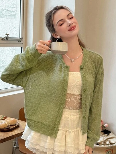 DAZY Women's Solid Color Loose Long Sleeve Crew Neck Casual T-Shirt, Spring/Autumn,Fall Women Clothes