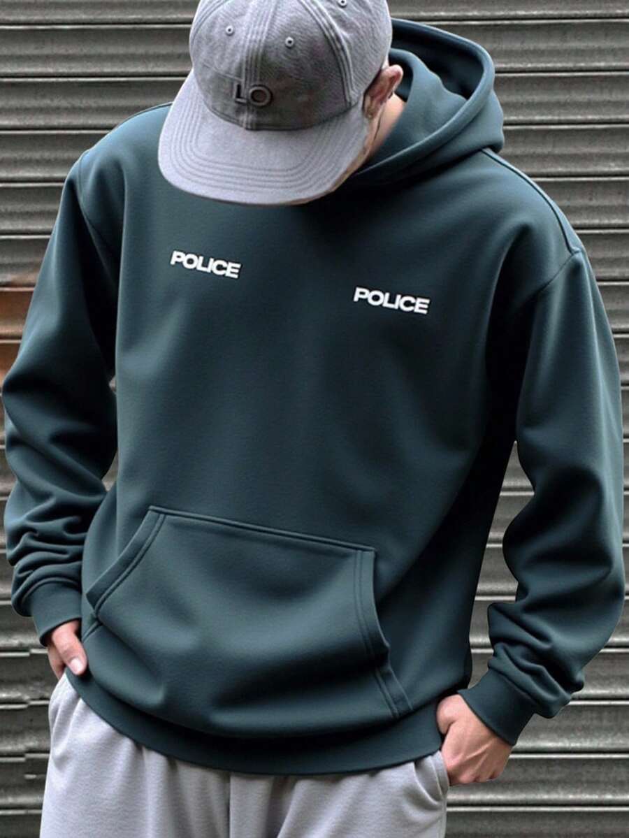 SHEIN 青少年男童做旧水洗蓝色极简主义卫衣,休闲学院风,舒适时尚,百搭实用,柔软面料,适合日常穿着、上学、郊游、户外活动。青少年卫衣,纯棉卫衣,纯色卫衣,秋冬季慢跑男士卫衣。 - 藍色 - 查看 1
