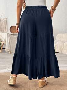 EMERY ROSE 夏季假期必備的Plus露襠寬褲 - 藏蓝色 - 查看 2