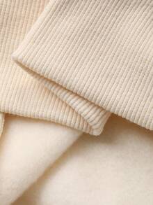 DAZY Teen Girls Letter Print Fleece Sweatshirt, Casual Style For Autumn,Winter - Beige - View 9