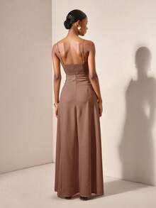 Zivah 2025 夏季新品 音乐节, 复活节, 圣帕特里克节, 西部风, 游牧风, 生日派对, 毕业典礼, 学生, 日常休闲, 百搭百搭, 休闲, 邮轮旅行, 海滩, 日光浴, 时尚, 荷叶边, 细肩带, 麻花针织, 竹纤维, 亚麻, 卡其色 女士两件套 - 藕粉色 - 查看 2