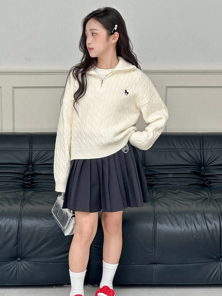 Girls Casual Loose Knit Cardigan Sweater, Autumn