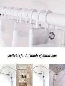 SHEIN 终极防水浴帘，蘑菇和植物印花 - 包含 12 个挂钩 - 可机洗 - 艺术设计 - 涤纶材质 - 机织面料家居浴室装饰秋季装饰浴室配件返校 - 彩色 - 查看 6