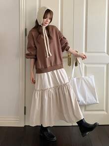 DAZY 女式拼色拼接二合一长裙