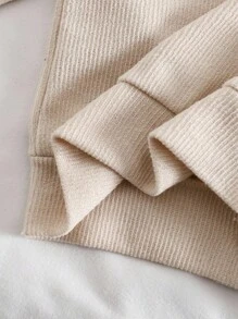 Genkimix Kids 2 件套幼儿女童韩版简约提花针织心形蝴蝶结装饰长袖开衫外套搭配拼布蕾丝边牛仔裤套装，秋季