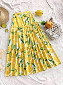 Soleia 柠檬印花休闲度假裙 - 黃色 - 查看 1