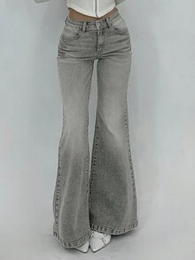 DAZY Women's Casual Flare Leg Jeans