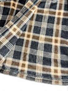 2件套男童格子口袋连帽夹克和松紧腰慢跑裤套装