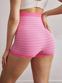 BloomMama Pink Striped Seamless High Elastic Belly Support Maternity Underwear - Multicolor - View 2