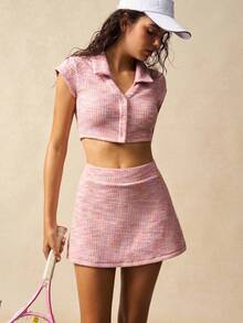 VARSIVA Trainingsanzug für Frauen, buntes kurzes Crop Top und Mini-Rock Sport Set - Verschiedenfarbig - Übersicht 10