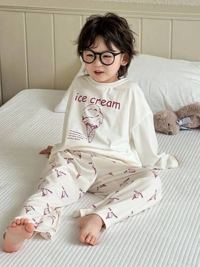 DAZY 2pcs Kids Boys Casual Long Sleeve Top And Pants Set, Fall Outfit