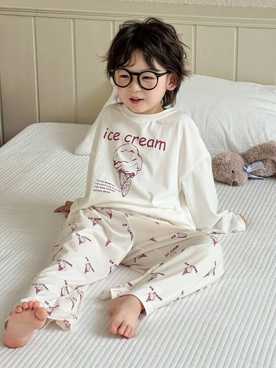 DAZY 2pcs Kids Boys Casual Long Sleeve Top And Pants Set, Fall Outfit